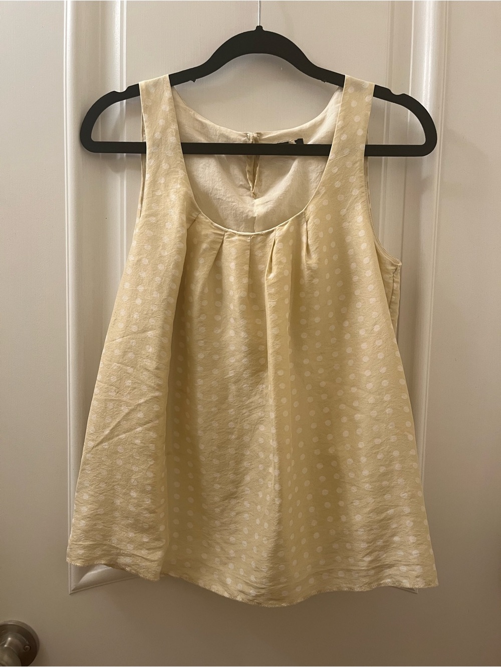 Vintage J.Crew Butter Yellow Polka Dot Sleeveless Top